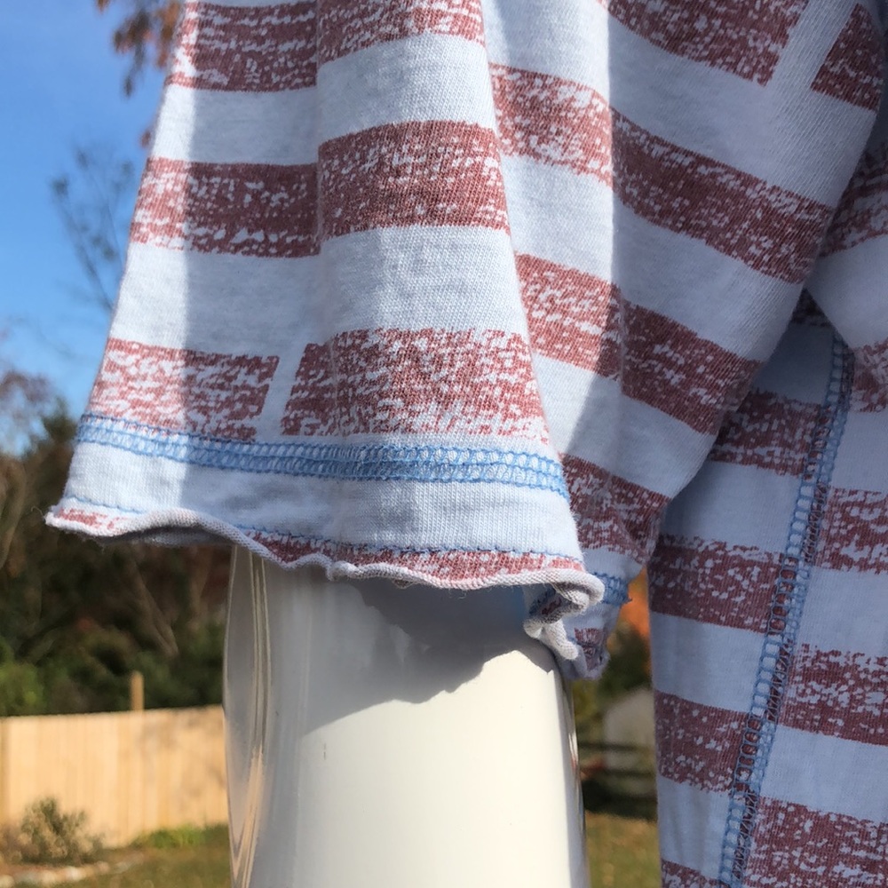 Hurley Mens Blue Red Striped T Shirt XXL 2XL Short Sleeve Surf Surfer Cotton - Picture 4 of 10